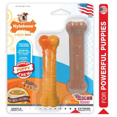 NYLABONE® TOUGH PUPPY CHEW BONES TWINS PACK