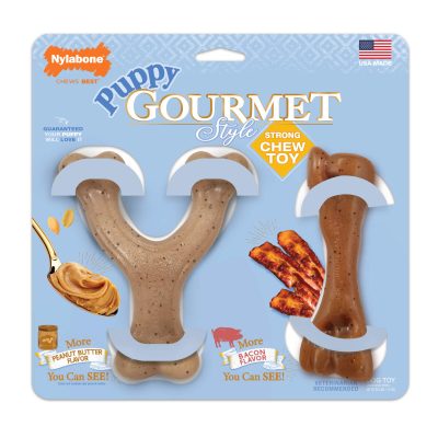 NYLABONE® GOURMET STYLE PUPPY CHEW TOY TWIN PACK