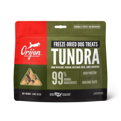 ORIJEN™ FREEZE DRIED DOG TREATS, GRAIN FREE, HIGH PROTEIN, RAW ANIMAL INGREDIENTS, TUNDRA, 42.5 gr.