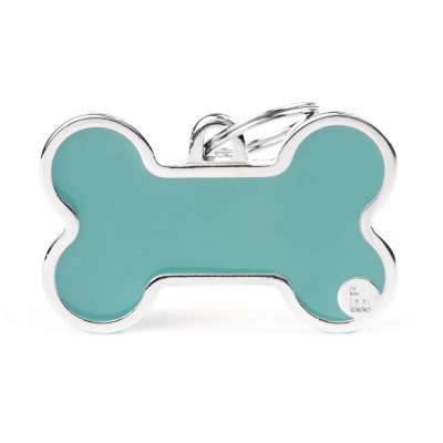 MYFAMILY® BASIC HANDMADE XL LIGHT BLUE BONE ID TAG