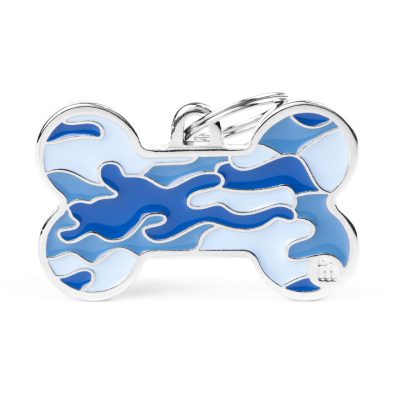 MYFAMILY® STYLE BLUE XL CAMOUFLAGE BONE DOG TAG