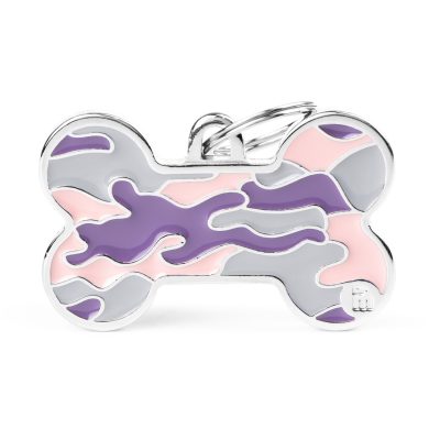 MYFAMILY® STYLE PINK XL CAMOUFLAGE BONE DOG TAG