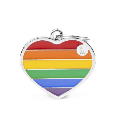 MYFAMILY® RAINBOW LARGE HEART DOG TAG