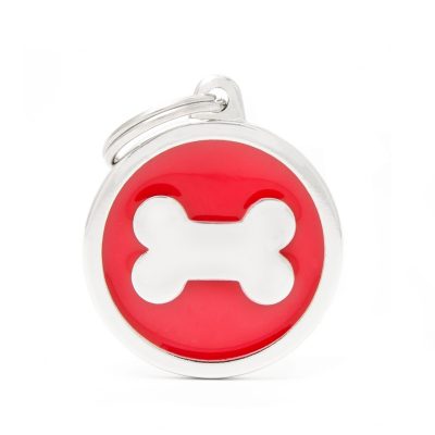 MYFAMILY® CLASSIC LARGE RED CIRCLE BONE ID TAG