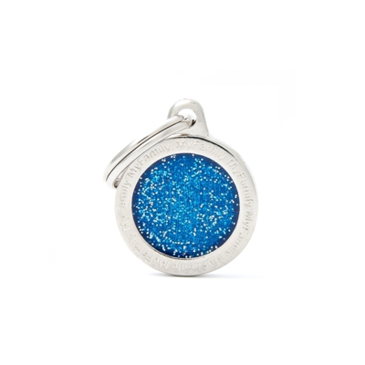 MYFAMILY® SHINE TAG SMALL BLUE GLITTER CIRCLE