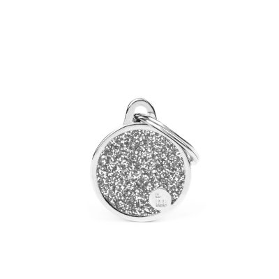 MYFAMILY® SHINE TAG SMALL SILVER CIRCLE WITH GLITTER