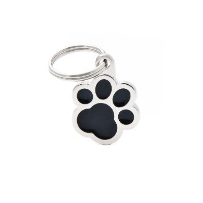 MYFAMILY® CLASSIC BLACK SMALL PAW ID TAG