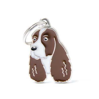MYFAMILY® FRIENDS WHITE & BROWN SPRINGER SPANIEL DOG TAG