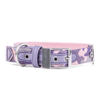 MYFAMILY® WEST POINT DOG COLLAR IN PINK CAMOUFLAGE COTTON BLEND