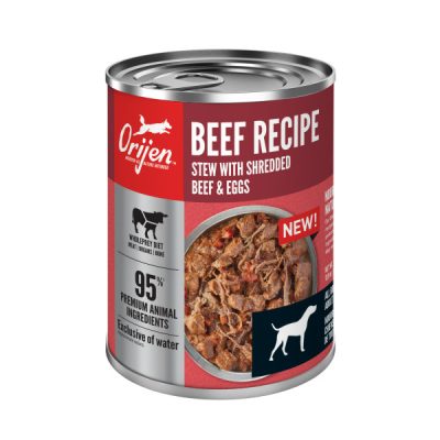 ORIJEN™ REAL MEAT SHREDS, BEEF STEW RECIPE, WET DOG FOOD 363 gr.