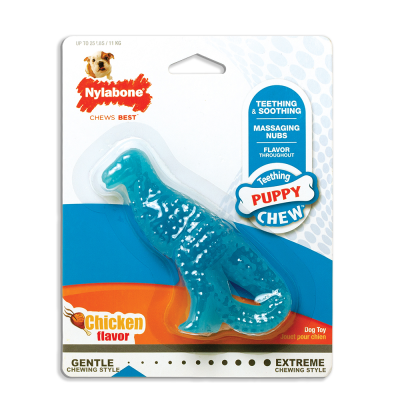 NYLABONE® PUPPY DENTAL DINOSAUR CHEW TOY FOR TEETHING PUPPIES