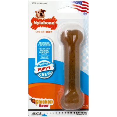 NYLABONE® JUST FOR PUPPY TEETHING CHEW TOY , CHICKEN FLAVOR