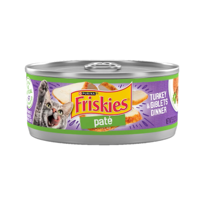 PURINA® FRISKIES® PATE, TURKEY & GIBLETS DINNER, 156 gr.