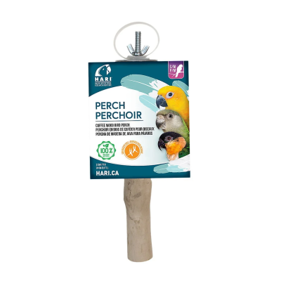 HARI® SMART PLAY JAVA COFFEE WOOD PERCH FOR BIRDS SMALL/MEDIUM