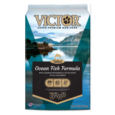 VICTOR® DRY SUPER PREMIUM DOG FOOD, SELECT OCEAN FISH FORMULA 18.14 kg.