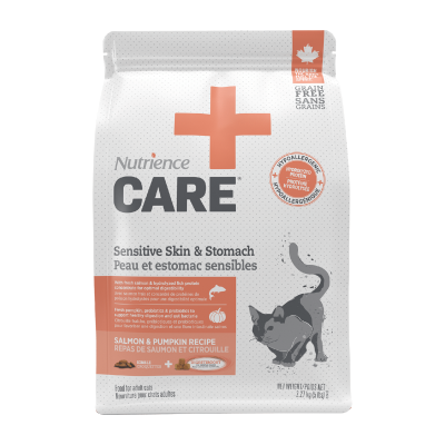 NUTRIENCE CARE® FOR CATS, GRAINS FREE - SENSITIVE SKIN & STOMACH, SALMON & PUMPKIN RECIPE