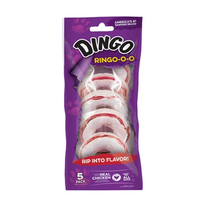 DINGO® RINGO-O-O™  WITH REAL CHICKEN – FOR ALL DOGS 5 PACK – 200 gr.