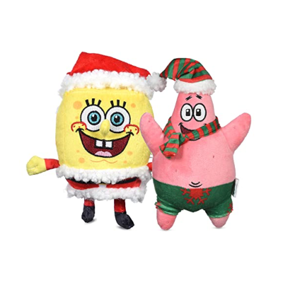 NICKELODEON™ SPONGEBOB SQUAREPANTS PLUSH PET TOYS - HOLIDAY BOB & PATRICK 2 PACK