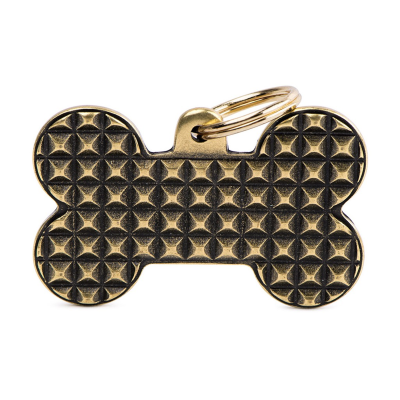 MYFAMILY® BRONX STUDS XL BONE IN ENGLISH BRASS