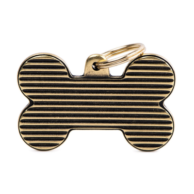 MYFAMILY® BRONX MEDAL XL BONE IN ENGLISH BRASS