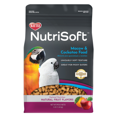 KAYTEE® NUTRISOFT™ MACAW & COCKATOO FOOD, NATURAL FRUIT FLAVORS 1.36 kg.