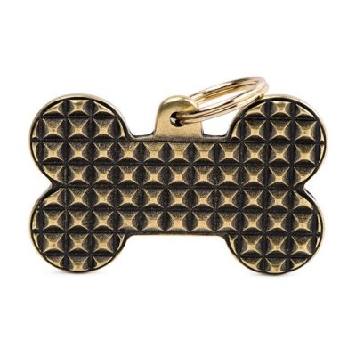 MYFAMILY® BRONX STUDS XL BONE IN ENGLISH BRASS
