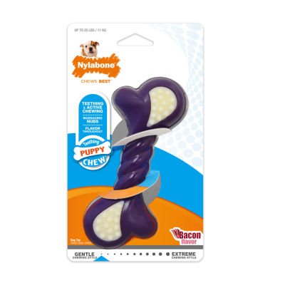 NYLABONE® PUPPY CHEW® DOUBLE ACTION BONE PUPPY DOG TEETHING CHEW TOY SMALL
