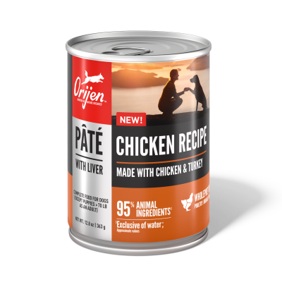 ORIJEN™ PREMIUM PATÉ WITH LIVER, GRAIN FREE, CHICKEN RECIPE, WET DOG FOOD 363 gr.