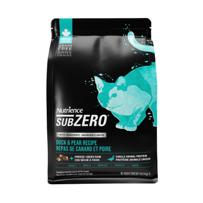 NUTRIENCE® SUBZERO® CAT, KITTEN & SENIOR DRY FOOD - DUCK & PEAR RECIPE 1.8 kg.