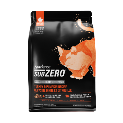 NUTRIENCE® SUBZERO® CAT, KITTEN & SENIOR DRY FOOD - TURKEY & PUMPKIN RECIPE 1.8 kg.