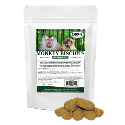 EXOTIC NUTRITION® NATURAL MONKEY BISCUITS - STANDARD FLAVOR 1.36 kg.