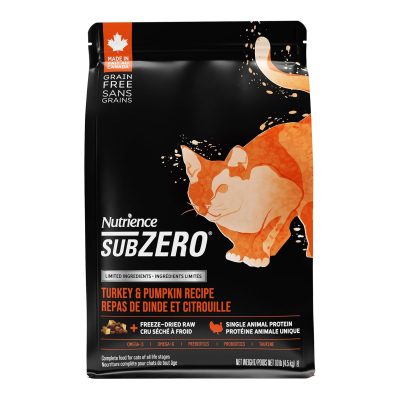 NUTRIENCE® SUBZERO® CAT, KITTEN & SENIOR DRY FOOD - TURKEY & PUMPKIN RECIPE 4.5 kg.