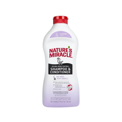 NATURE’S MIRACLE® SKUNK ODOR CONTROL - SHAMPOO & CONDITIONER - LAVENDER SCENT - 946 ml.