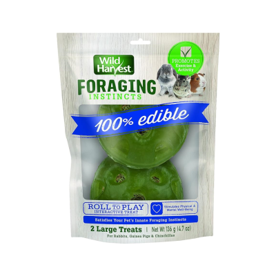 WILD HARVEST® FORAGING INSTINCTS - 100% EDIBLE - 3 LARGE (RABBITS, GUINEA PIGS & CHINCHILLAS) TREATS - 136 gr.