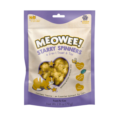 MEOWEE! ™ TREATS FOR CATS - STARRY SPINNERS - CHICKEN & CATNIP FLAVOUR - 79 gr.