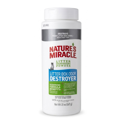 NATURE'S MIRACLE® LITTER DEODORIZING POWDER - LITTER BOX ODOR DESTROYER - 567 ml.