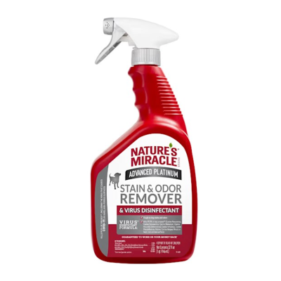 NATURE'S MIRACLE® ADVANCED PLATINUM - STAIN & ODOR REMOVER & VIRUS DESINFECTANT - 946 ml.