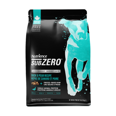 NUTRIENCE® SUBZERO® PUPPY, ADULT & SENIOR DRY FOOD – DUCK & PEAR RECIPE 1.8 kg.