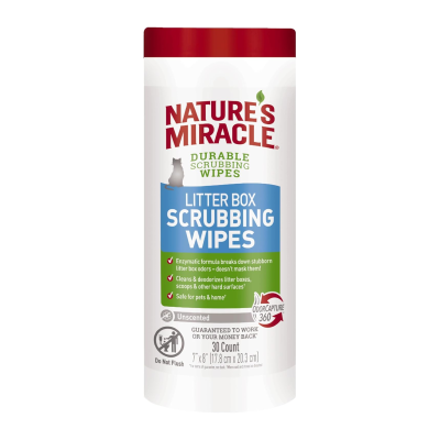 NATURE'S MIRACLE® DURABLE SCRUBBING WIPES - LITTER BOX SCRUBBING WIPES - 30 COUNT