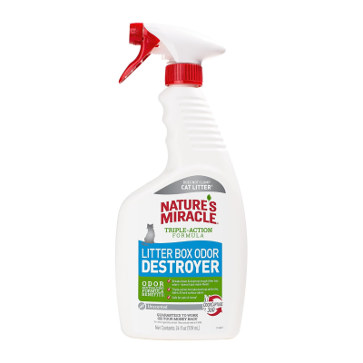 NATURE'S MIRACLE® TRIPLE-ACTION FORMULA - LITTER BOX ODOR DESTROYER - 709 ml.