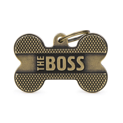 MYFAMILY® XL "THE BOSS" BRONX BONE PLATE IN ENGLISH BRASS