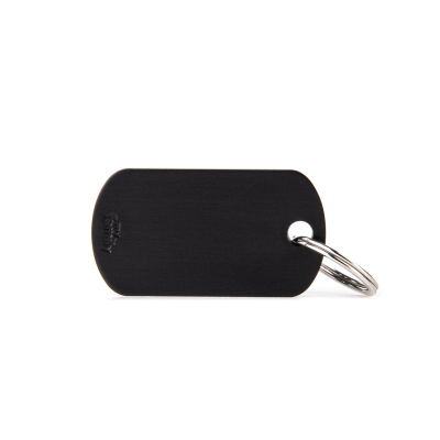 MYFAMILY®  BASIC SMALL MILITARY PLATE IN BLACK ALUMINUM