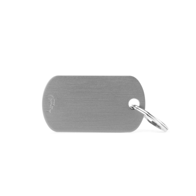 MYFAMILY® BASIC SMALL GRAY ALUMINUM MILITARY BADGE
