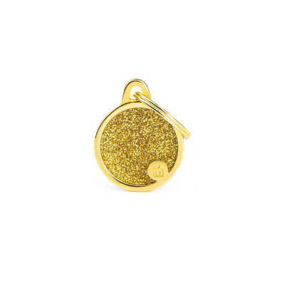 MYFAMILY® SHINE SMALL GOLD GLITTER CIRCLE TAG