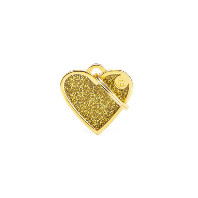 MYFAMILY®SHINE SMALL GOLD GLITTER HEART TAG