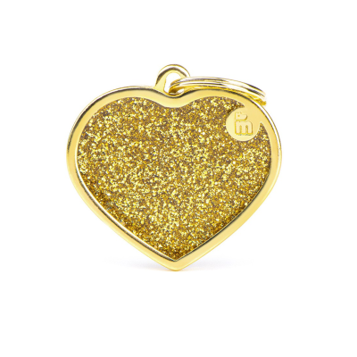 MYFAMILY®SHINE LARGE GOLD GLITTER HEART TAG