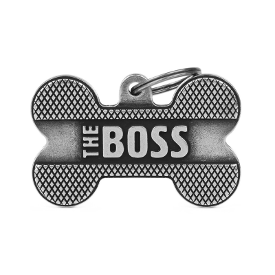 MYFAMILY®THE BOSS XL BRONX BONE PLATE IN ANTIQUE SILVER