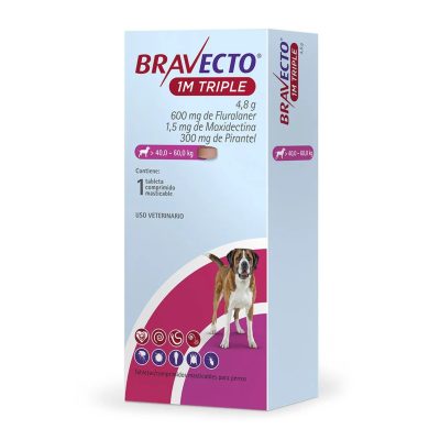 BRAVECTO® TABLETS FOR DOGS 1M TRIPLE 40 – 60KG