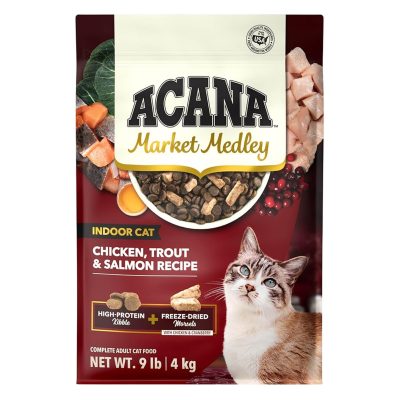 ACANA® MARKET MEDLEY, ADULT CAT FOOD, INDOOR CAT, CHICKEN, TROUT & SALMON RECIPE, 4KG