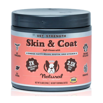 NATURAL DOG COMPANY® VET STRENGTH SKIN & COAT SUPPLEMENT SOFT CHEWABLE - 90 COUNT